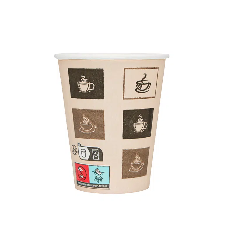 50 printed paper cups 18 cl