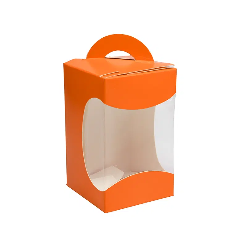 Boite à œuf carton orange à fenêtre 80 x 80 x 130 mm N°1 par 25