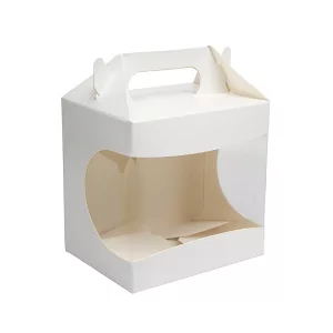 Boite à poule carton blanc à fenêtre 130 x 90 x 130 mm N°0 par 25