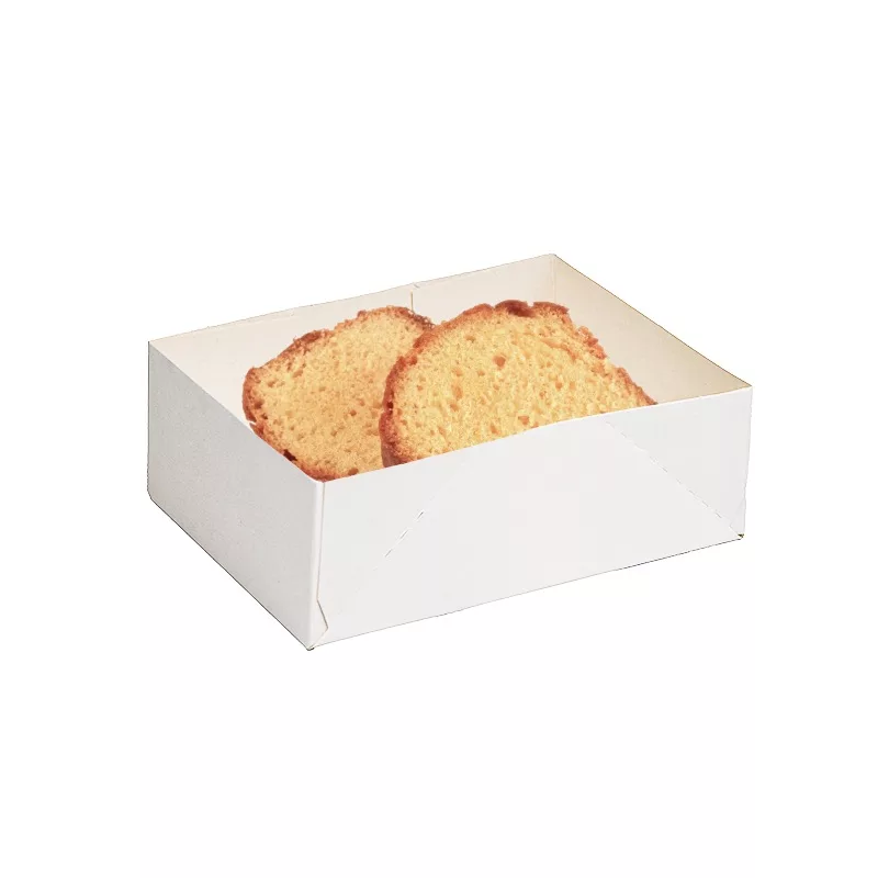 100 caissettes pâtissières blanches sans couvercle 14 x 10 x 4 cm