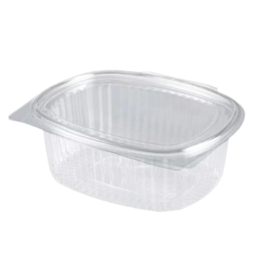 600 fresh oval tins with hinged lid RPET 150 ml