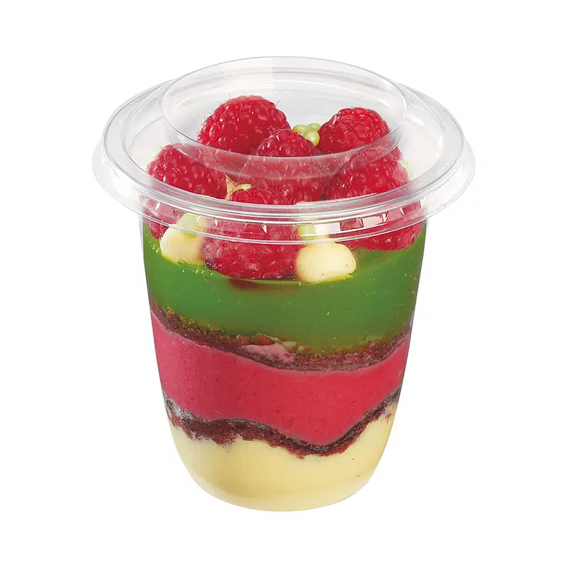 Coupe à dessert avec couvercle plastique 200 ml par 50