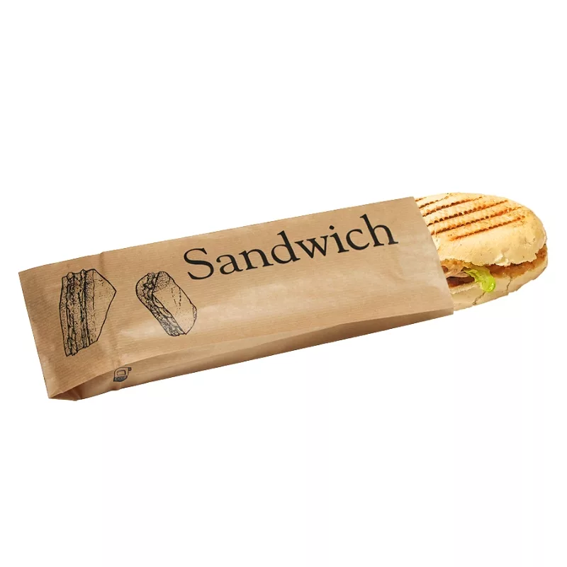 Kraft sandwich bag 10 + 5 x 32 cm per 1000