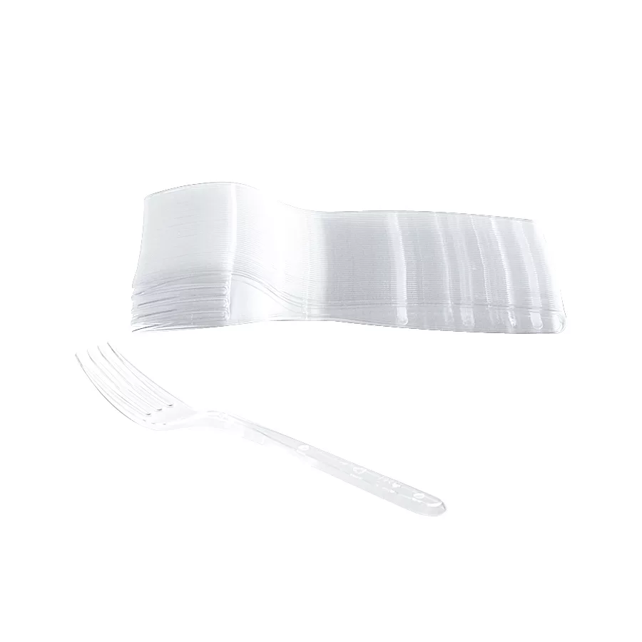 Fourchette plastique réutilisable cristal 180 mm par 100