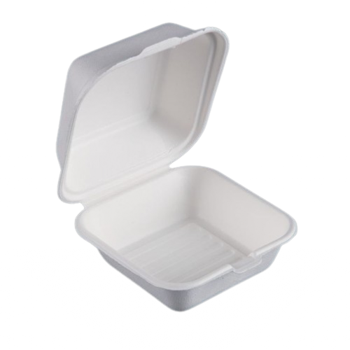 50 cajas biodegradables para hamburguesas de bagazo 155 x 160 x 80 mm
