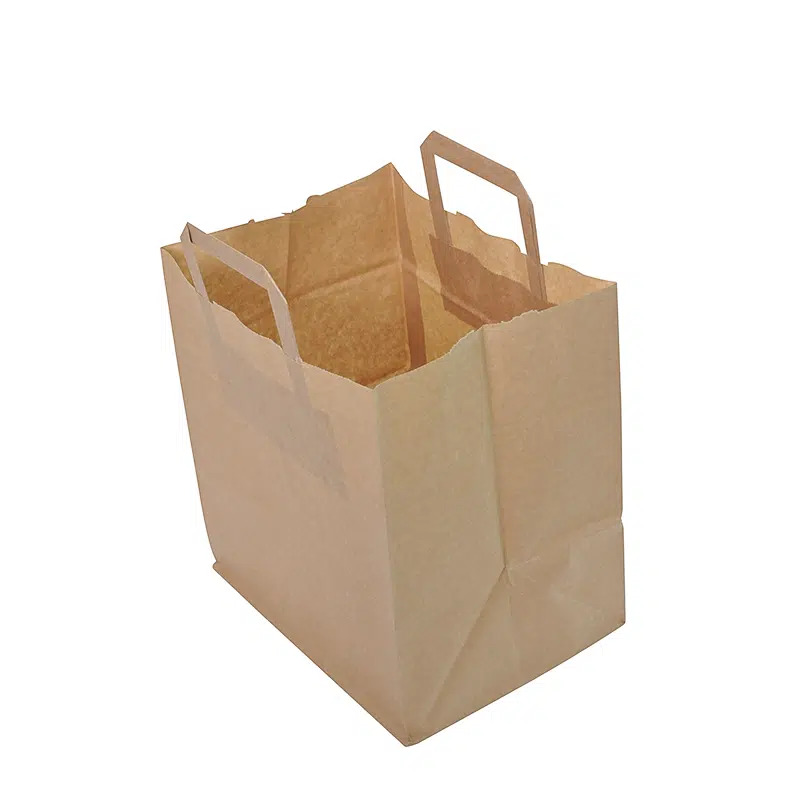 250 brown krafts shopping bags with flat handles 26 x 20 x 28 cm