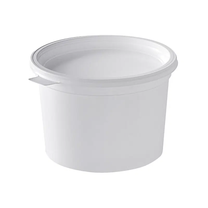 Pot à crème plastique blanc 500 ml avec couvercle par 40