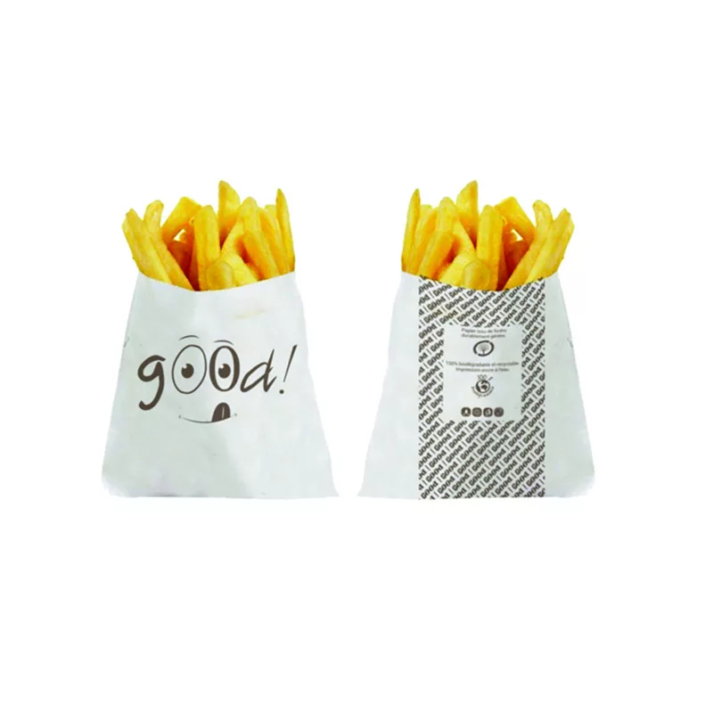 Sachet frite en papier ingraissable imprimé 115 x 120 mm par 2000