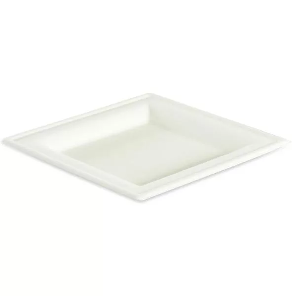 50 biodegradable square dessert plates 16 cm