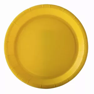 10 yellow paper plates 22 cm