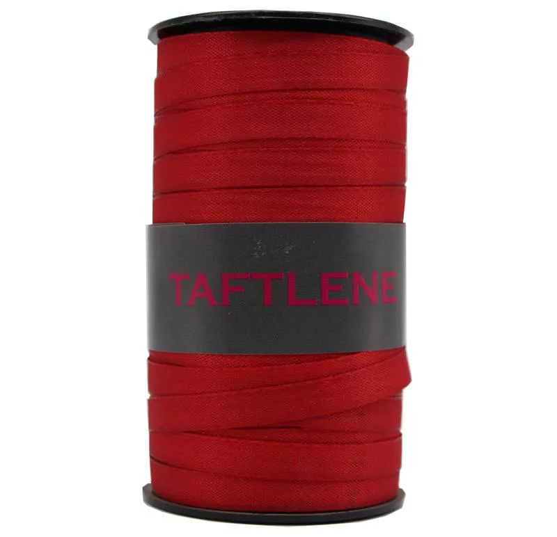 Carretel de tecido vermelho “Taftlène” 50m x 10mm
