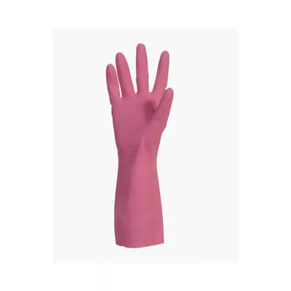 1 par de luvas de látex rosa para uso doméstico tamanho 6/7 S