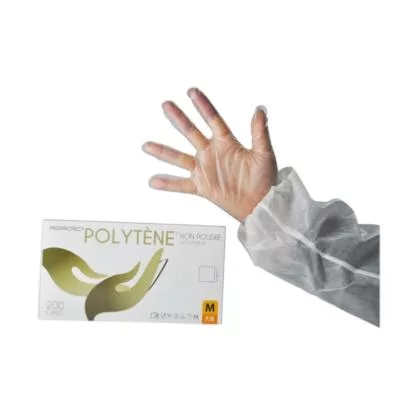 200 guantes de polietileno sin polvo extra grandes 9-10