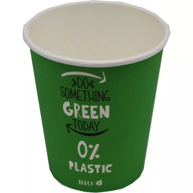 50 copos de papel biodegradável compostável 24 cl