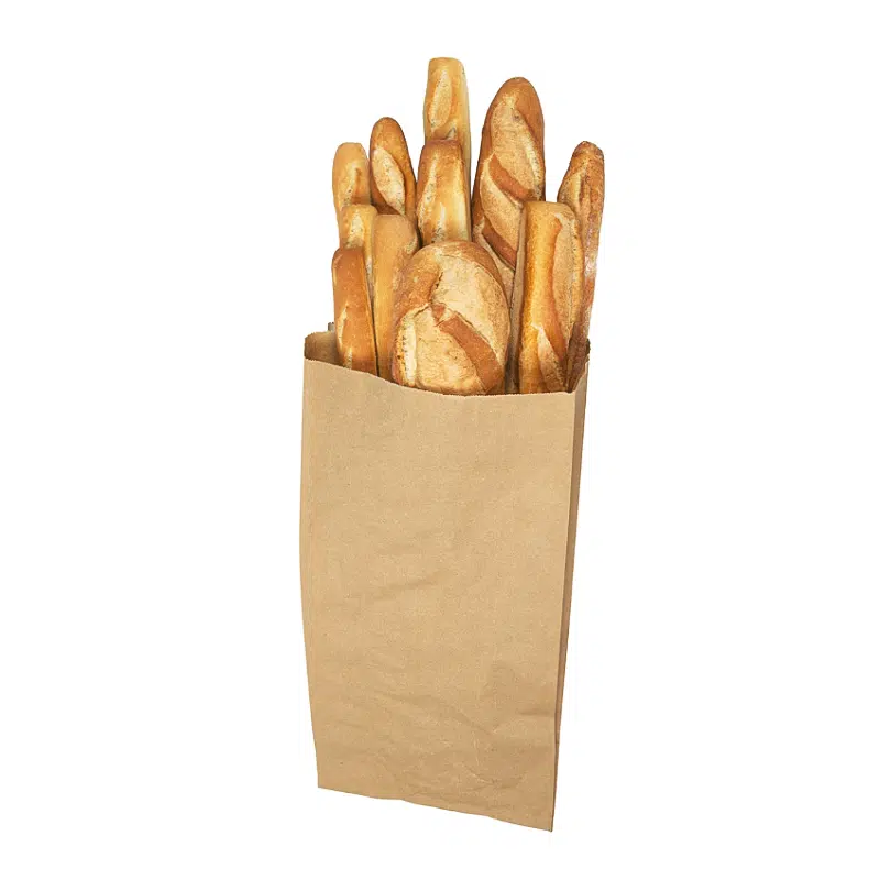 Sac de regroupement pain kraft brun 39 + 10 x 80 cm par 100