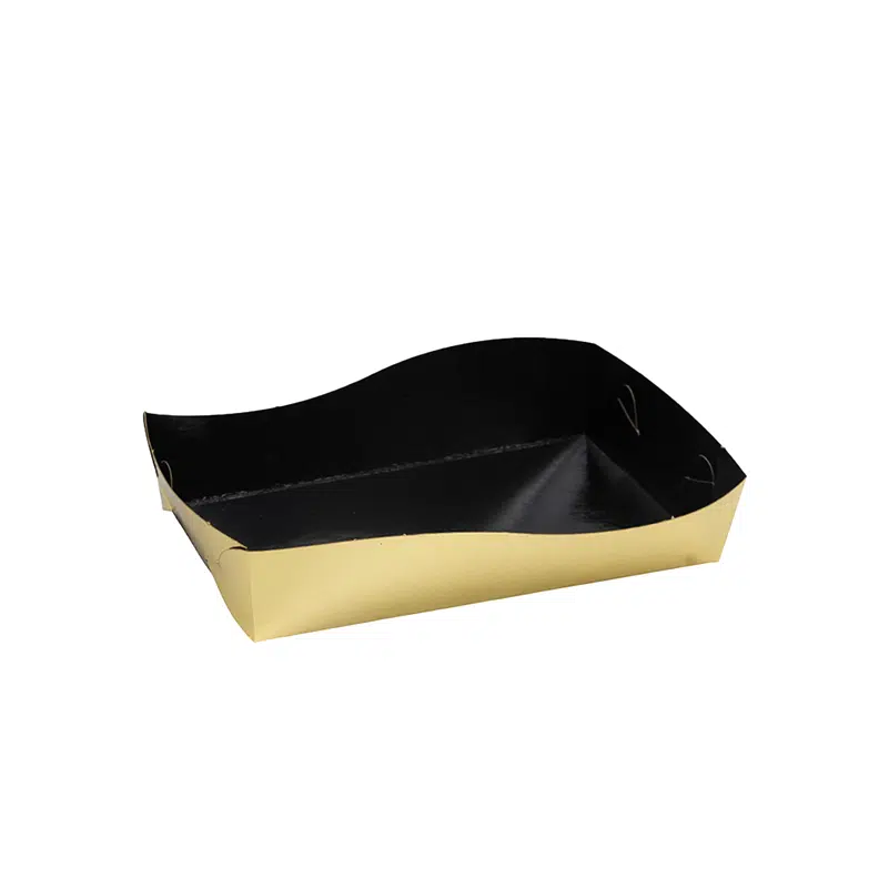 Gold/black petit fours tray 90 x 130 x 35 mm, 50 pcs.