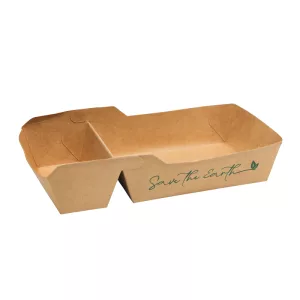 Barquette frite carton 520 ml 2 compartiments par 100