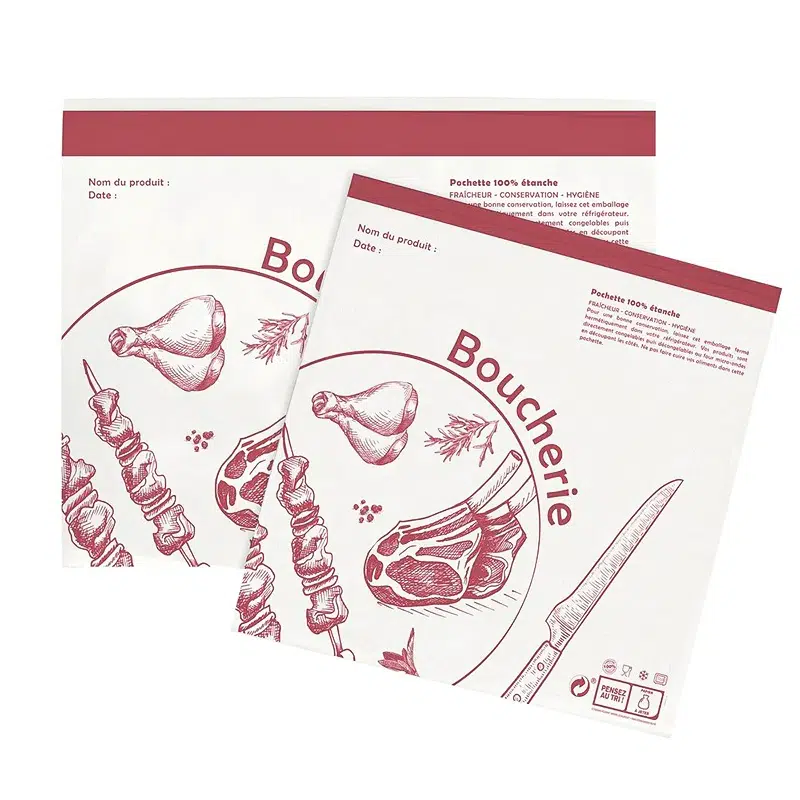 Butcher’s printed white thermo pouch 25 x 25 cm per 1000