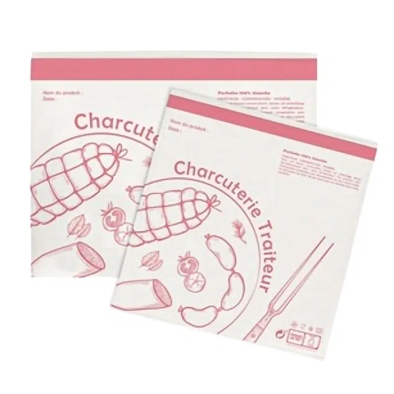 White thermo pouch with charcuterie print 25 x 25 cm per 1000